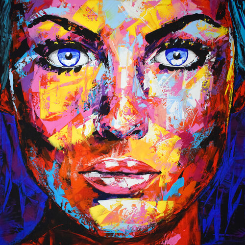 Original 98 face portrait de Eugen Dick, Pintura a la venta en Singulart