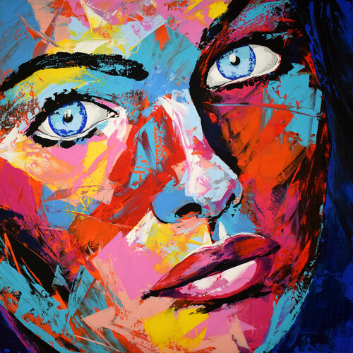 Original 100 face portrait de Eugen Dick, Pintura a la venta en Singulart