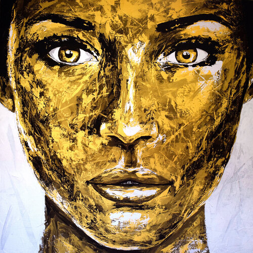 Metallic 106 face portrait de Eugen Dick, Pintura a la venta en Singulart