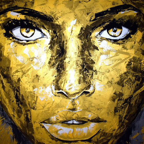 Metallic 107 face portrait de Eugen Dick, Pintura a la venta en Singulart