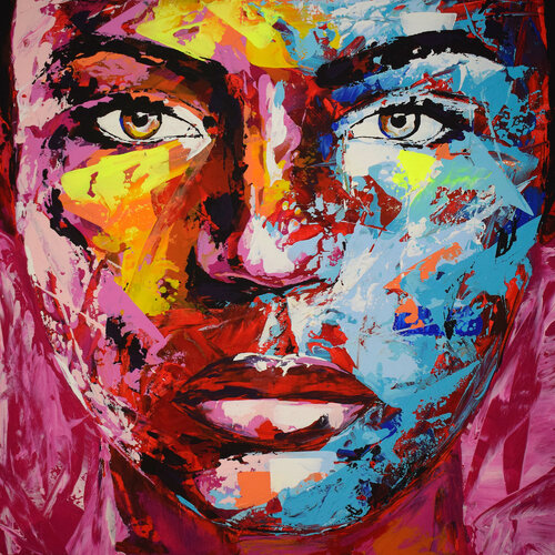Original 87 face portrait de Eugen Dick, Pintura a la venta en Singulart