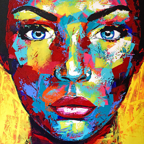 Original 110 face portrait de Eugen Dick, Pintura a la venta en Singulart
