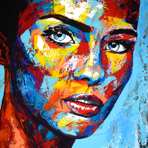 Original 113 face portrait de Eugen Dick, Pintura a la venta en Singulart