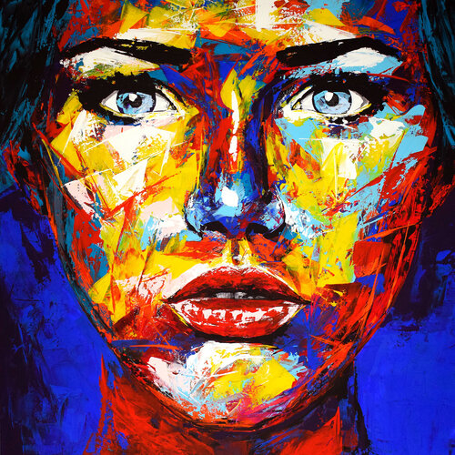 Original 114 face portrait de Eugen Dick, Pintura a la venta en Singulart