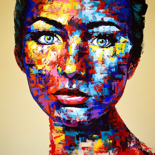 Original 121 face portrait de Eugen Dick, Pintura a la venta en Singulart