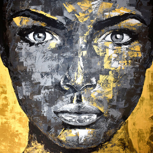 Metallic 124 face portrait de Eugen Dick, Pintura a la venta en Singulart