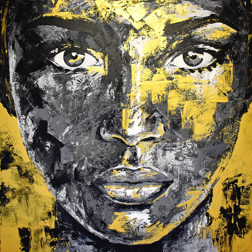 Metallic 126 face portrait de Eugen Dick, Pintura a la venta en Singulart