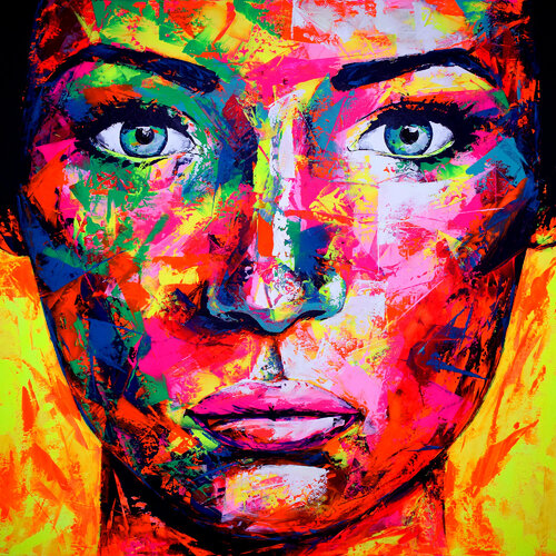 Glow 130 face portrait di Eugen Dick, Pittura in vendita su Singulart