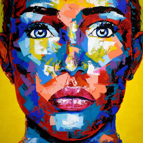 Original 55 face portrait de Eugen Dick, Pintura a la venta en Singulart