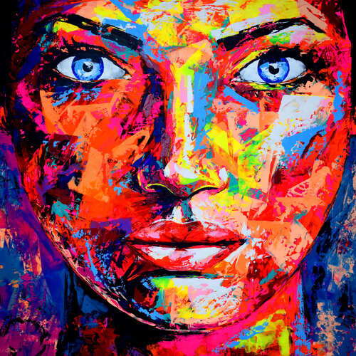 Glow 131 face portrait de Eugen Dick, Pintura a la venta en Singulart