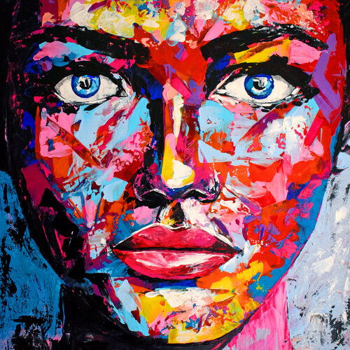 Original 140 face portrait de Eugen Dick, Pintura a la venta en Singulart