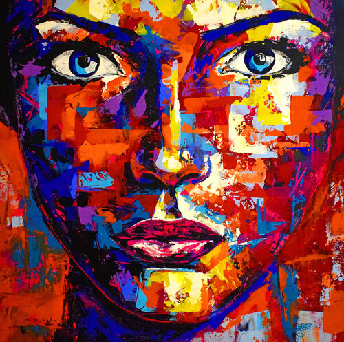 Original 141 face portrait de Eugen Dick, Pintura a la venta en Singulart