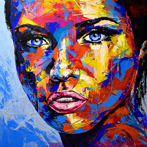 Original 142 face portrait de Eugen Dick, Pintura a la venta en Singulart