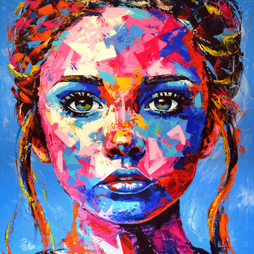 Original 145 face portrait de Eugen Dick, Pintura a la venta en Singulart