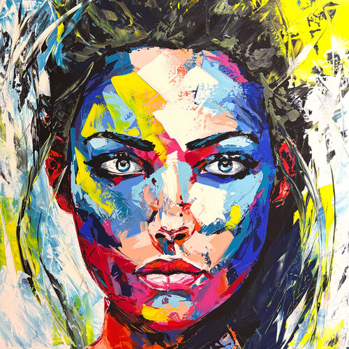 Original 154 face portrait de Eugen Dick, Pintura a la venta en Singulart