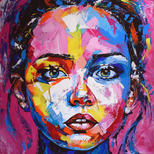 Original 155 face portrait de Eugen Dick, Pintura a la venta en Singulart