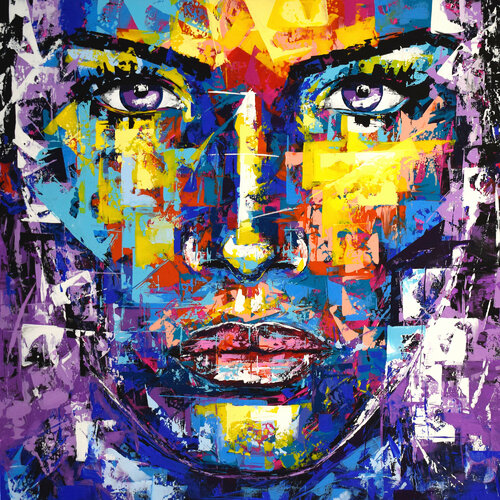 Original 963 face portrait di Eugen Dick, Pittura in vendita su Singulart