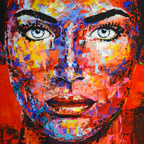 Original 970 face portrait di Eugen Dick, Pittura in vendita su Singulart