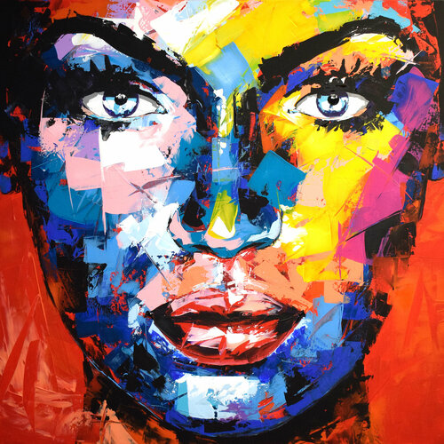 Original 978 face portrait di Eugen Dick, Pittura in vendita su Singulart