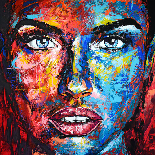 Original 982 face portrait di Eugen Dick, Pittura in vendita su Singulart