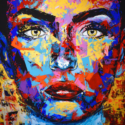 Original 997 Gold face portrait di Eugen Dick, Pittura in vendita su Singulart