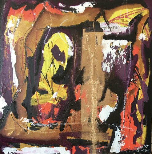 Abstract - Explore planet HE-art van Cinthya Picazo, Schilderij te koop op Singulart
