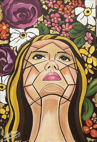 Only God knows (Self portrait) - Solo Dios sabe van Cinthya Picazo, Schilderij te koop op Singulart