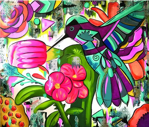 Hummingbird "Flying" van Cinthya Picazo, Schilderij te koop op Singulart