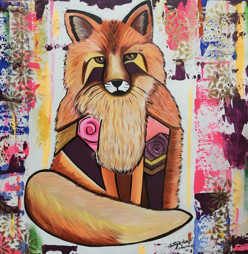 Fox Totem ( Loyalty ) van Cinthya Picazo, Schilderij te koop op Singulart