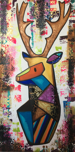 Deer - Venado (Ability- Habilidad) van Cinthya Picazo, Schilderij te koop op Singulart
