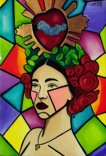 Dimitra women portrait Litography van Cinthya Picazo, Schilderij te koop op Singulart