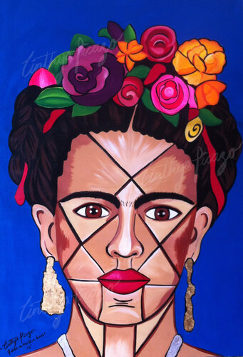Frida in the blue house Lithography van Cinthya Picazo, Werk op papier te koop op Singulart
