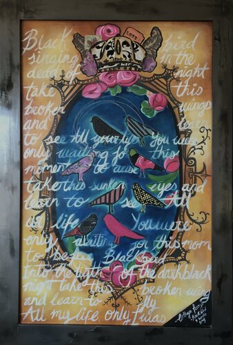 Black bird de Cinthya Picazo, Pintura a la venta en Singulart