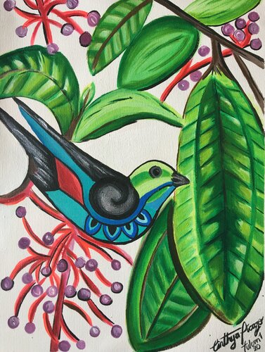 Sparrow "Voice" van Cinthya Picazo, Schilderij te koop op Singulart