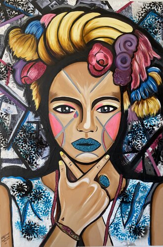 Gender scene - Inspired by the only Game. van Cinthya Picazo, Schilderij te koop op Singulart