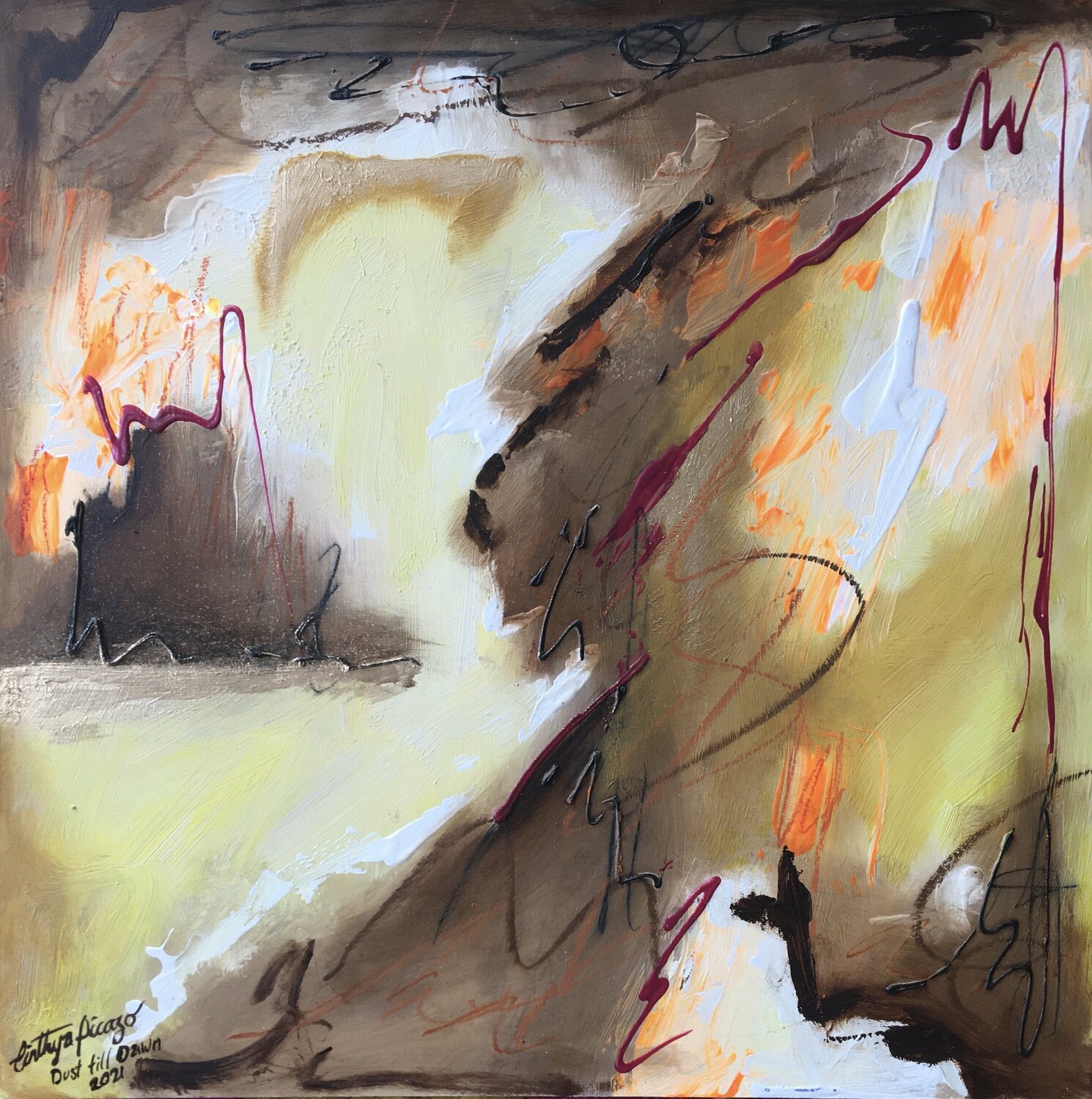 Abstract - Dust till dawn. Cinthya Picazo Origineel schilderij te koop