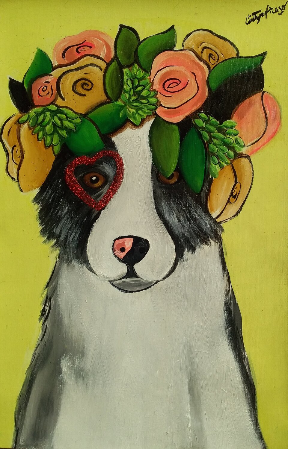 Border collie - I paint your pet ❤️🎨 Cinthya Picazo Dipinto originale in vendita