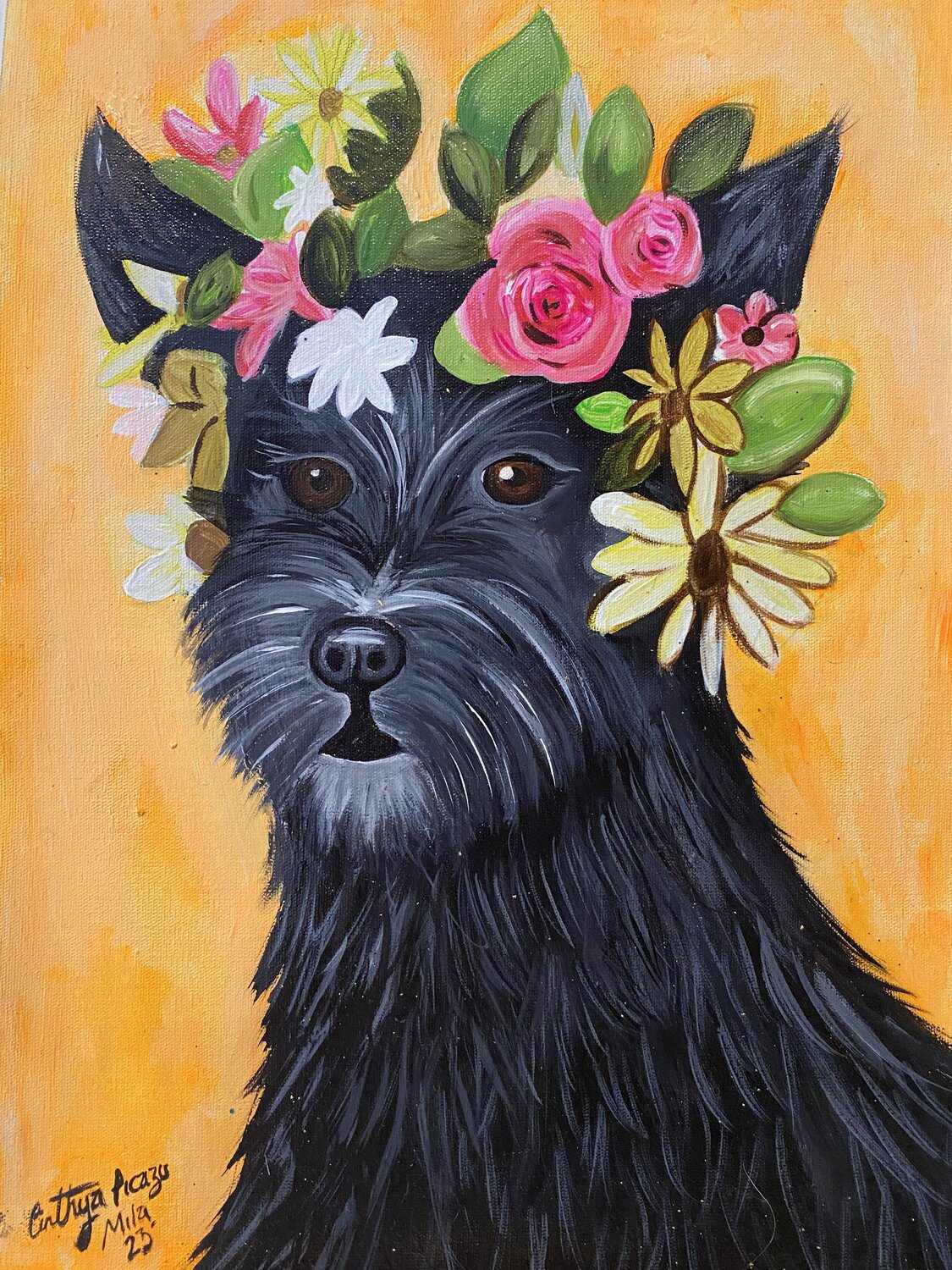 Scottish terrier (Scottie) -  ❤️ 🐕‍🦺 Cinthya Picazo Origineel schilderij te koop