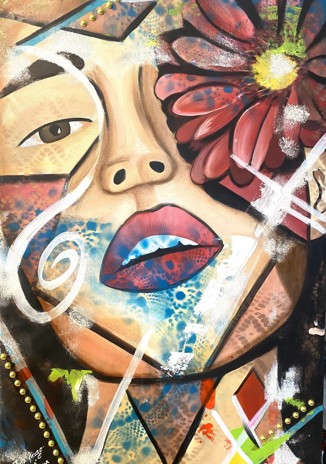 Sigma Woman portrait Cinthya Picazo Origineel schilderij te koop