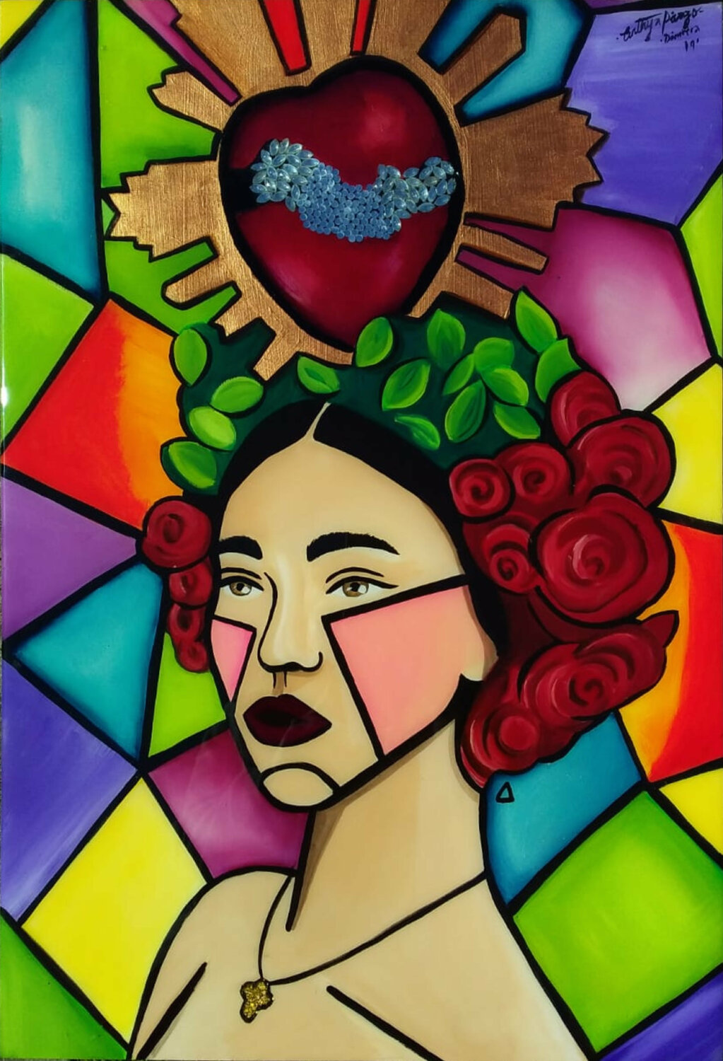 Dimitra women portrait Litography Cinthya Picazo Origineel schilderij te koop