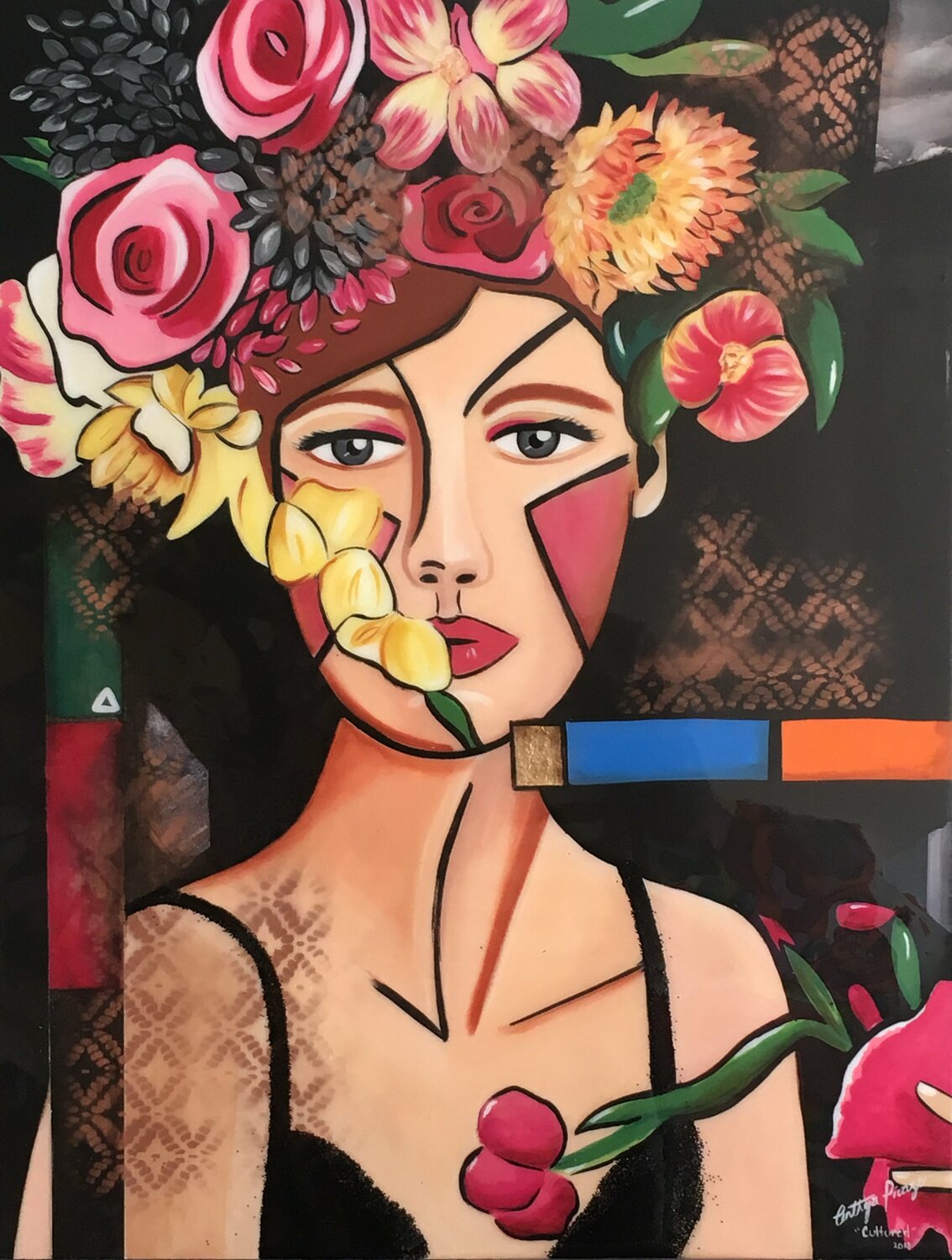 Woman portrait Cinthya Picazo Origineel schilderij te koop