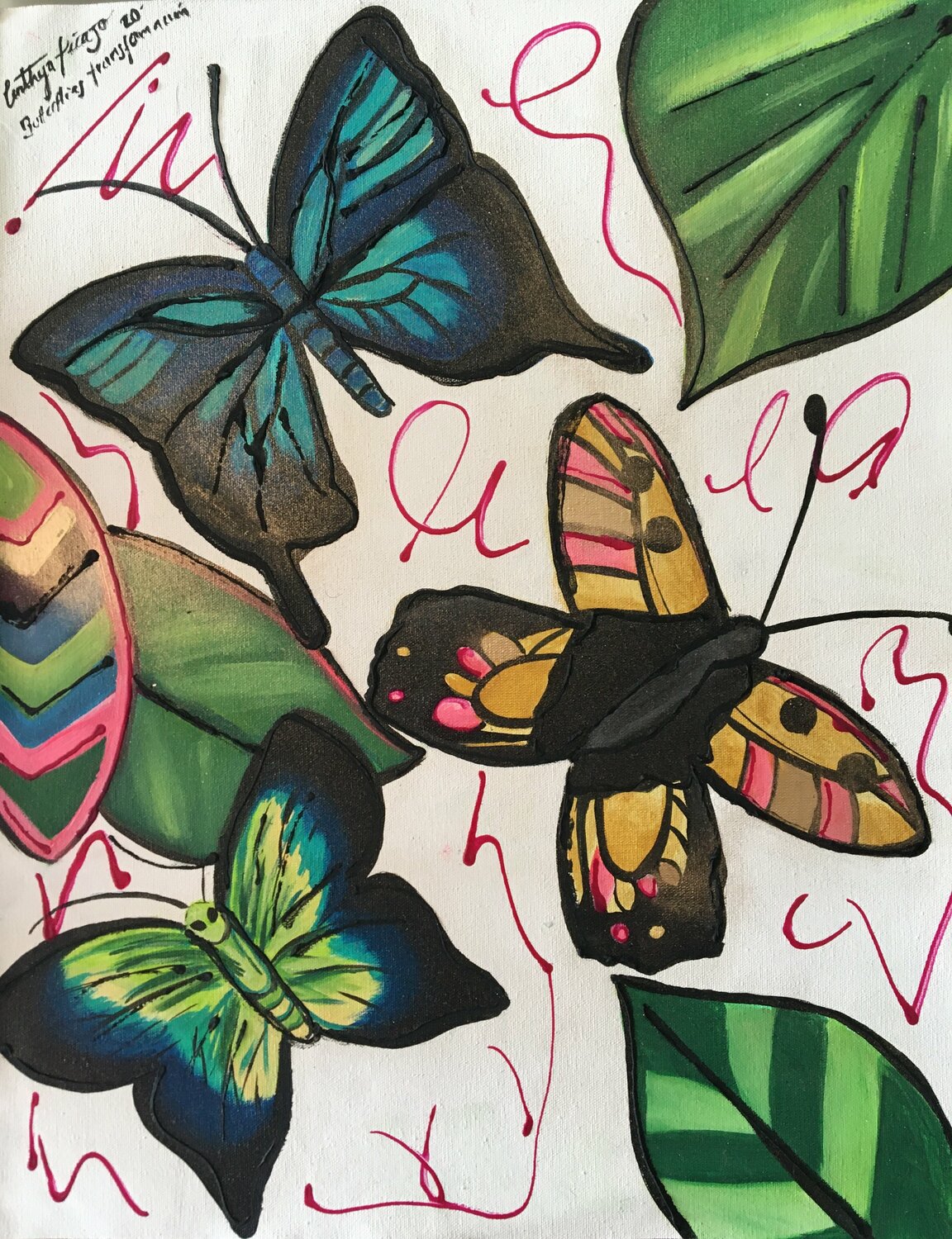 Butterflies "Transformación" Cinthya Picazo Origineel schilderij te koop
