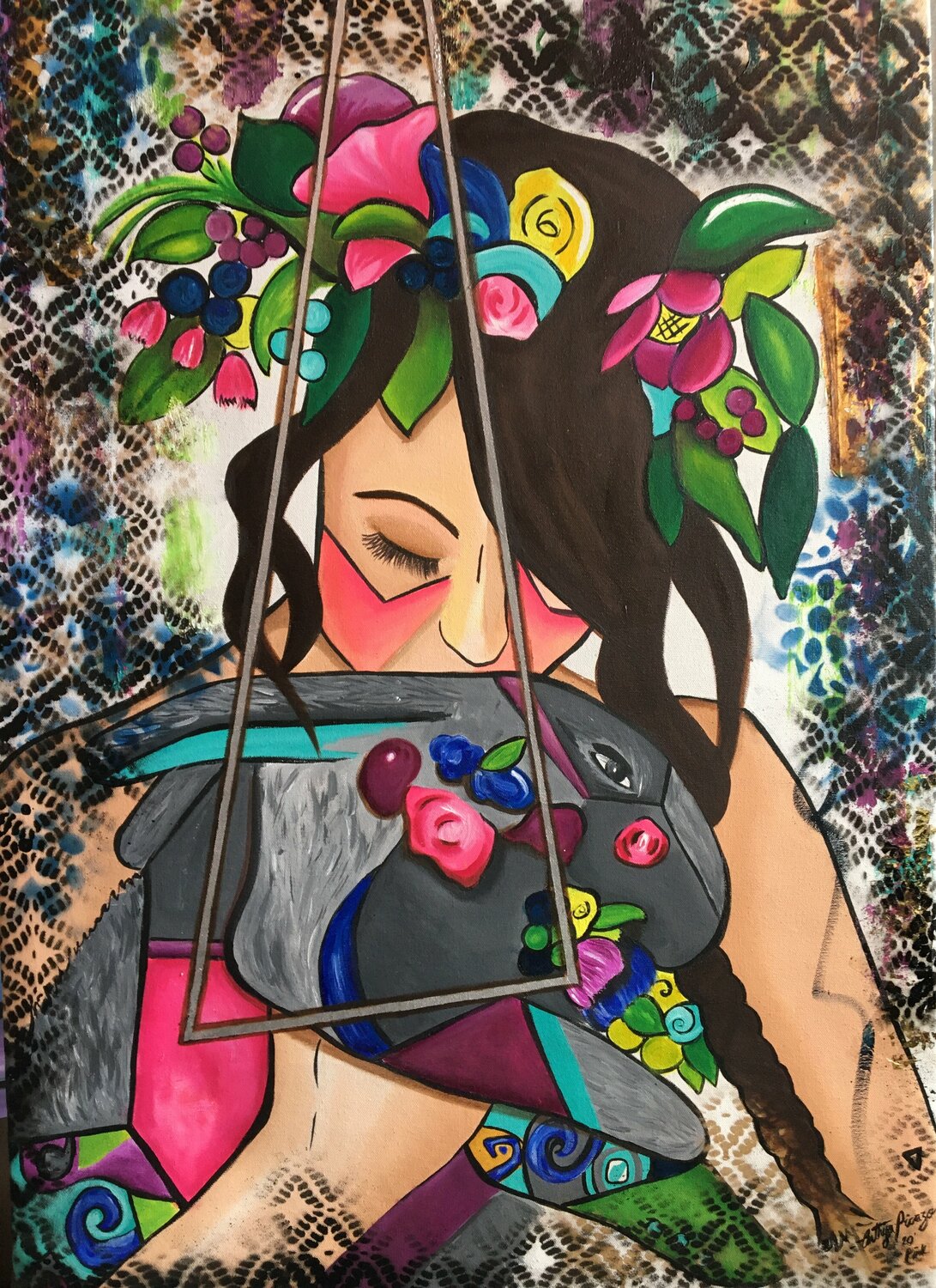 Pink Cinthya Picazo Origineel schilderij te koop