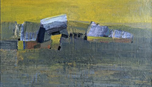 Sun in the mountains van Yaryna Shumska, Schilderij te koop op Singulart