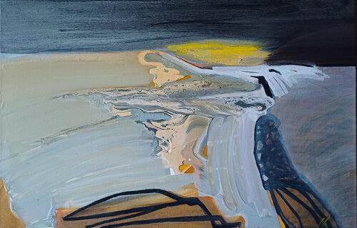 This is how I imagined the ocean di Yaryna Shumska, Pittura in vendita su Singulart