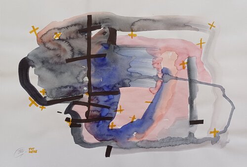 Here and here and here di Yaryna Shumska, Opera su carta in vendita su Singulart