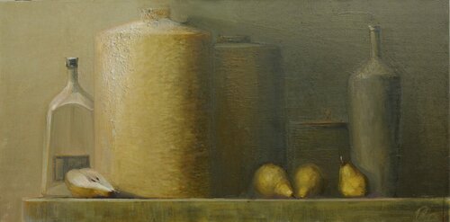 Still life with pears van Yaryna Shumska, Schilderij te koop op Singulart