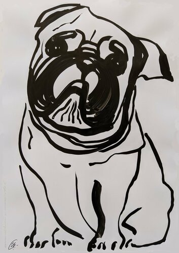 Bulldog di Yaryna Shumska, Disegno in vendita su Singulart