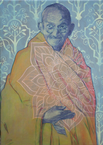 Mahatma Gandhi van Lorenzo Sperzaga, Schilderij te koop op Singulart
