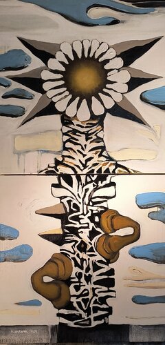 Post Industrial Flower / MB 3 by Brenda Barnum, 絵画 for Sale on Singulart
